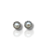 Σκουλαρίκια καρφάκια από ασήμι 925 με φυσικό μαργαριτάρι και ζιργκόν πέτρες