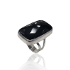 Δαχτυλίδι ασήμι 925 με μαύρο όνυχα επιπλατινωμένο
