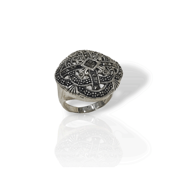 Δαχτυλίδι ασήμι 925 χειροποίητο με πέτρες μαρκασίτη