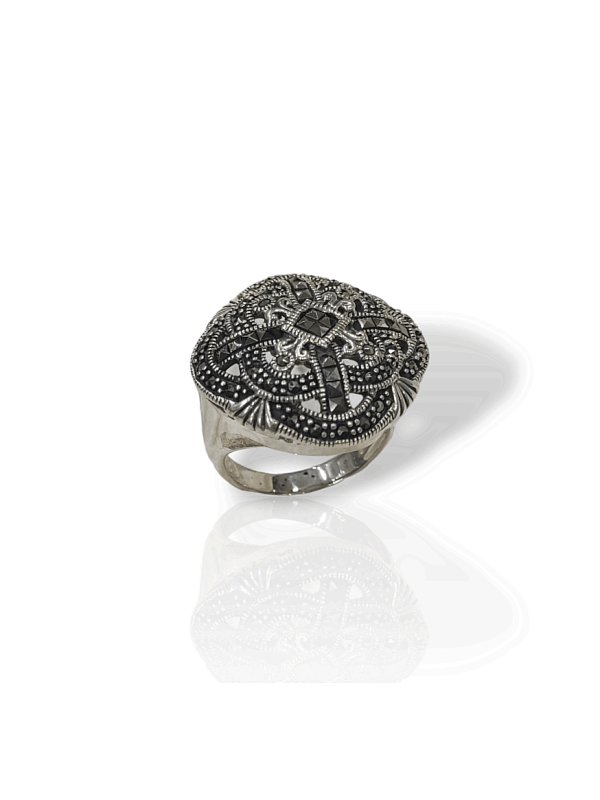 Δαχτυλίδι ασήμι 925 χειροποίητο με πέτρες μαρκασίτη